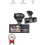 Ta-01 Siyah 1080P Araç İçi Kamera 3 Kameralı Gece Görüşlü G-Sensörlü 170 Derece Görüş Açısı