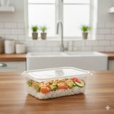 Ta-Fu Global 100 Adet Düz Kapak Plastik Sızdırmaz Kap - 1500cc