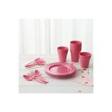 Ta-Fu Global PEMBE Parti Takımı Plastik Mika Set ( 25 Bardak , 6 Tabak , 25 Çatal , 25 Kaşık )
