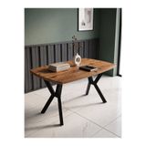 TA-Homes Valentino Masa 80 x 140 Mutfak Masası (Sadece Masa) Salon ve Mutfak Masası Çalışma Masası Atlantik Çam-Siyah