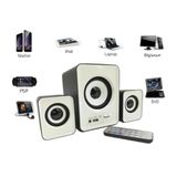 TA1AB D23 FT-202BT 2+1 Ses Sistemi, Bluetooth Hoparlör, TV/PC/Telefon Uyumlu, USB, FM Radio, Kart Okuyucu, 3.5mm Jack, Beyaz
