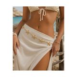 TABA BUTİK Yıldız Detaylı Zincir Kemer Gold Bel Kemeri & Vücut Kemeri & Plaj Kemeri & Bikini & Elbise & Etek & Pantolon Aksesuarı