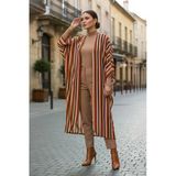 Taba Çizgili Tesettür Hırka - 10100