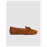 Taba Hakiki Deri Bağcıklı Günlük Loafer (Mokasen) Kadın Ayakkabı