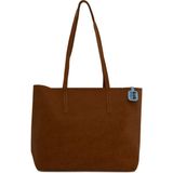 Taba Ince Askılı Fermuarlı Nubuk Tote Çanta - En:43 Cm Boy:29 Cm Genislik:15 Cm