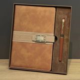 Taba Rengi Termo Deri Defter Ve Metal Roller Kalem Seti