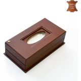 Tabac 353-37 Hakiki Deri Mendil Kutusu Peçetelik Kestane - Açık Kahverengi