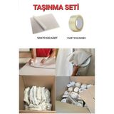 Tabak Bardak Eşya Paketleme Kağıdı 40X60 cm 100 Adet + Koli Bandı (Taşınma Ambalaj Kağıt Seti ) - Beyaz