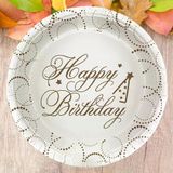 Tabak elegant Happy Birth.Beyaz Noktalı 23cm 6lı