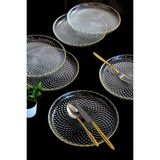 Tabak Evi Altın Yaldız Cam Pasta Tabağı 19CM 6 Lı 2339 - açıklamada