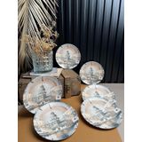 TABAK EVİ Maiden Chic Porselen Pasta Tabağı 21cm 6 Kişilik 6 Parça