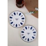 Tabak Evi Porselen Acem Zade Lacivert Çay Tabağı 11,8Cm 2 Li