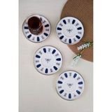 Tabak Evi Porselen Acem Zade Lacivert Çay Tabağı 11,8cm 4 Lü