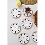 Tabak Evi Porselen Acem Zade Lacivert Çay Tabağı 12,5Cm 6 Lı