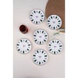 Tabak Evi Porselen Acem Zade Yeşil 6 Kişilik Çay Tabağı 11,8cm 6 Lı - Çok Renkli
