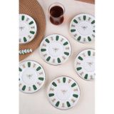 Tabak Evi Porselen Acem Zade Yeşil Çay Tabağı 12,5cm 6 Lı Yeşil