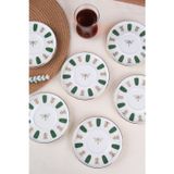 Tabak Evi Porselen Acem Zade Yeşil Çay Tabağı 12,5Cm 6 Lı