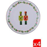 Tabak Evi Porselen Altın Yaldızlı Kurşun Asker Pasta Tabağı 20,50CM 4 Lü