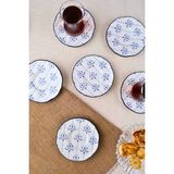 Tabak Evi Porselen Audrey Çay Tabak Takımı 12CM 6 Parça FLY6ÇTPRS1209 - 12 x 12 cm