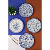 Tabak Evi Porselen Blue Heaven 20 CM 4 Kişilik 4 Parça Pasta Takımı