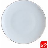 Tabak Evi Porselen Chic Altın Yaldızlı Servis Tabağı 24,50CM 2 Li - 24 cm