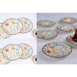 Tabak Evi Porselen Fiori 6 Kişilik Pasta Takımı 20Cm Ve Çay Tabak Takımı 12Cm