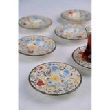 Tabak Evi Porselen Fiori Çay Tabağı Seti 12cm 6 Parça Bns6ctprs1217 Çok Renkli