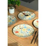 Tabak Evi Porselen Fiori Tuval Pasta Tabağı 20CM 4 Kişilik 4 Parça TVL4PTPRS1212 - 20 x 20 cm