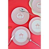 Tabak Evi Porselen Flamingo Tuval Pasta Takımı 20CM 4 Kişilik 4 Parça TVL4PTPRS1158 - 20 cm