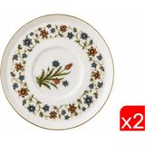 Tabak Evi Porselen Lalezar Altın Yaldızlı Çay Tabağı 12CM Taban Çapı 5cm 2 Li - 0,5 ml - Çok Renkli
