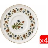 Tabak Evi Porselen Lalezar Altın Yaldızlı Çay Tabağı 12Cm Taban Çapı 5Cm 4 Lü
