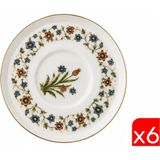 Tabak Evi Porselen Lalezar Altın Yaldızlı Çay Tabağı 12CM Taban Çapı 5cm 6 Lı - 0,5 ml - Çok Renkli