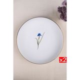 Tabak Evi Porselen Natura Iris Altın Yaldız Çukur Tabak 18,50CM 2 Li - Altın Yaldızlı