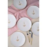Tabak Evi Porselen Natura Marinum Altın Yaldız Pasta Tabağı 20,50CM 6 Lı