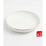 Tabak Evi Porselen Sofia Altın Yaldızlı Çukur Tabak 18,5cm 620CC 2 Li - 18,5 cm