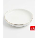 Tabak Evi Porselen Sofia Altın Yaldızlı Çukur Tabak 18,5cm 620CC 6 Lı - 18,5 cm