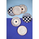 Tabak Evi Porselen Spotty Karma Pasta Tabağı Seti 19,50CM 6 Kişilik 6 Parça - 19,5 cm