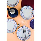 Tabak Evi Porselen Tulip Fulya Pasta Takımı Rimli 21CM 4 Kişilik 4 Parça FLY4PTPRS1157 - 21 cm
