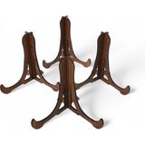 Tabak ve Süs Levhaları Gerçek Ahşap 4'lü Teşhir Ayağı 10 cm x 10 cm Stand - Kahverengi
