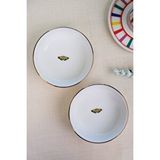 tabakevi Tabak Evi Kelebek Altın Yaldızlı Kase 10x3cm 150cc 2 Li Çok Renkli