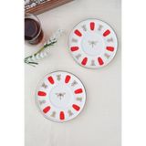 tabakevi Tabak Evi Porselen Acem Zade Kırmızı Çay Tabağı 12,5cm 2 Li