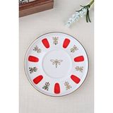 tabakevi Tabak Evi Porselen Acem Zade Kırmızı Çay Tabağı 12,5cm Tekli