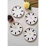 Tabakevi Tabak Evi Porselen Acem Zade Lacivert Çay Tabağı 12,5Cm 4 Lü