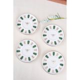 tabakevi Tabak Evi Porselen Acem Zade Yeşil Çay Tabağı 12,5cm 4 Lü