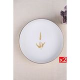 tabakevi Tabak Evi Porselen Natura Marinum Altın Yaldız Çukur Tabak 18,50cm 2 Li Çok Renkli