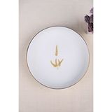 tabakevi Tabak Evi Porselen Natura Marinum Altın Yaldız Çukur Tabak 18,50cm Tekli Çok Renkli