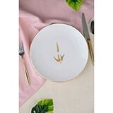tabakevi Tabak Evi Porselen Natura Marinum Altın Yaldız Pasta Tabağı 20,50cm Tekli Çok Renkli