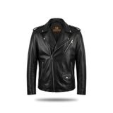 TABAKHANEM %100 Hakiki Kuzu Derisi Erkek Slim Fit Biker Ceket