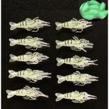 Tabaş Kanca ile Parlayan Silikon Karides Balıkçılık Yemi seti 10 Adet - 5 cm Gece Balıkçılığı ve Tuzlu Su Balıkçılığı Için Mükemmel - Balıkçılar Için Dayanıklı ve Gerçekçi Yem Seti
