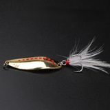 Tabaş Kaşık Yem 1 Adet Tüy Kanca / 3 Lü Kanca ile Uzun Döküm Kaşık Yem, 20G/6CM Tatlısu Balıkçılığı Için Bionik Sert Yem, Balıkçılık Takımı Gold/silver - GOLD/TÜY KANCA 3 LÜ